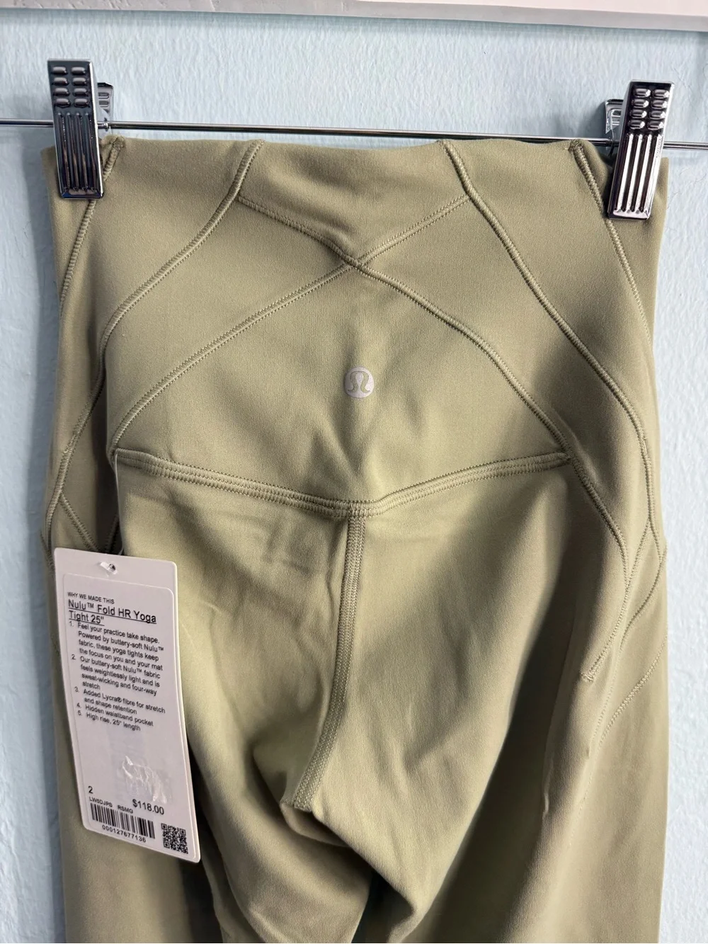 Lululemon Nulu Fold HR Yoga Tight 25”/Color Rosemary Green